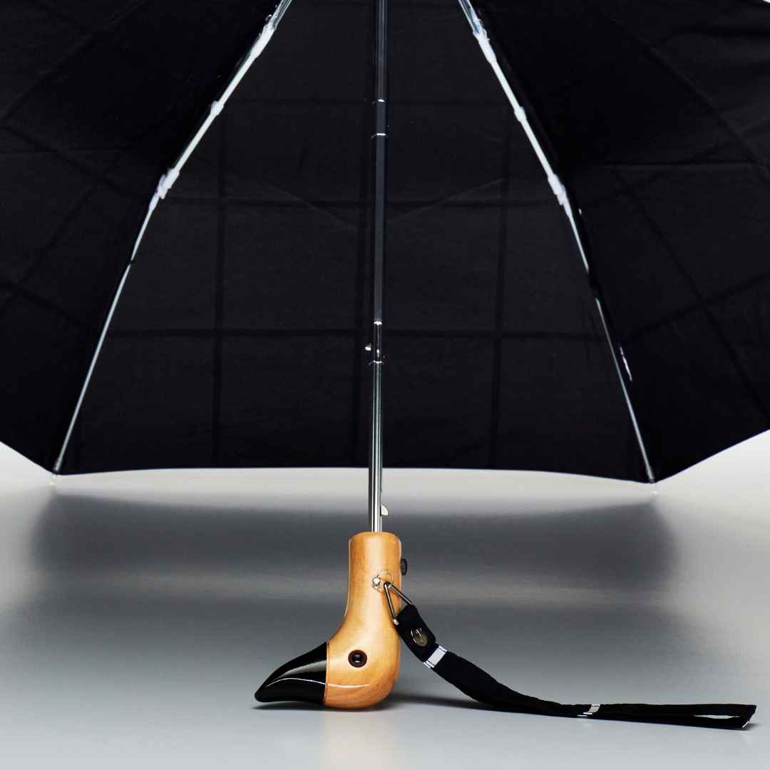 Original Duckhead Compact Umbrella, Black Grid Pattern