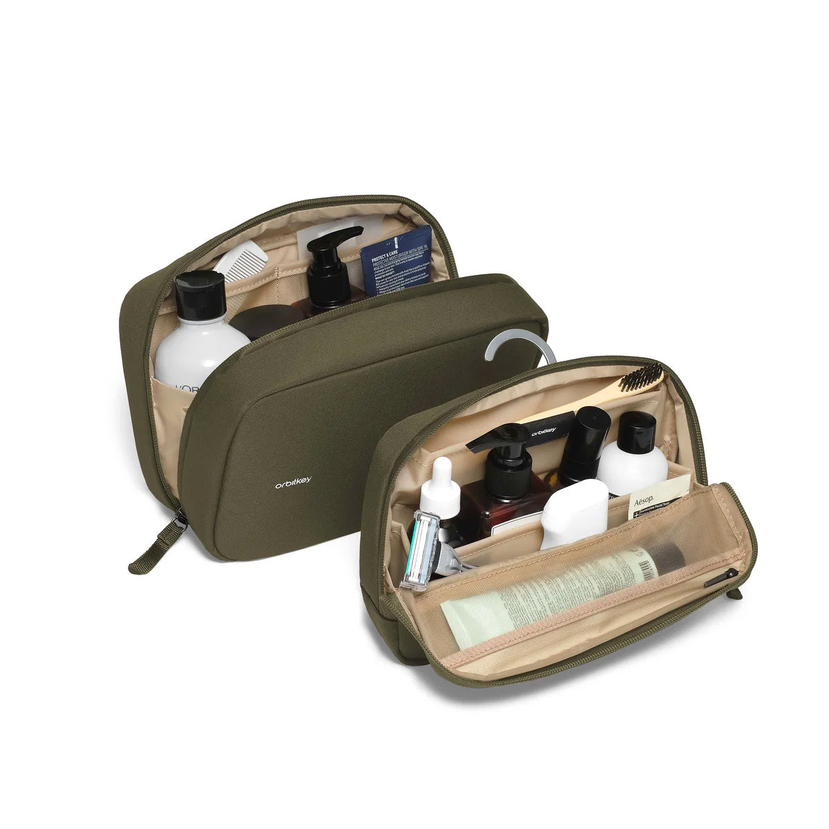 Orbitkey 2-in-1 Toiletry Pouch, Olive