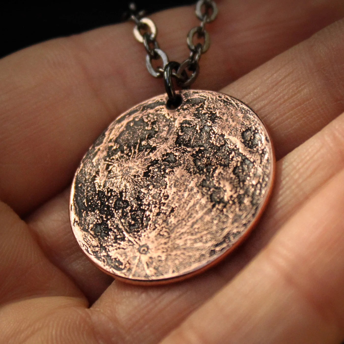 Shire Post Mint Blood Moon Copper Necklace - 1 in / 26 mm, Charm Only