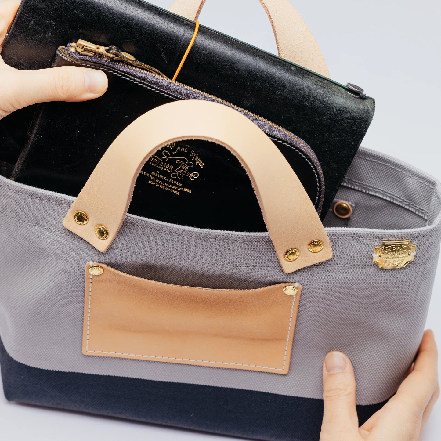 The Superior Labor SL0009-GY Engineer Bag Petite, GY Canvas 11 Chocolate