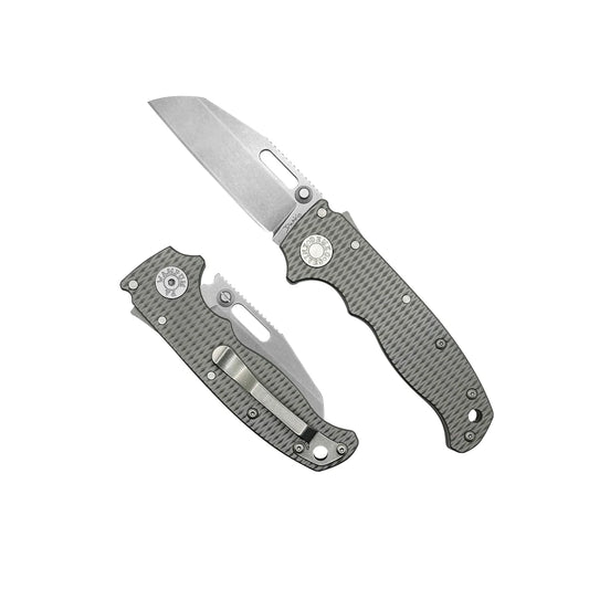 Demko Knives AD20.5 - 20CV - Milled Titanium, Shark Foot