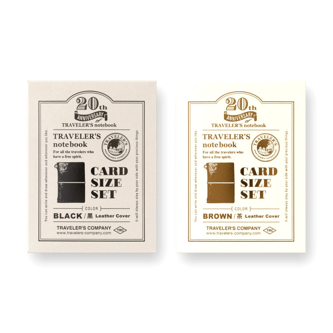 Traveler’s Notebook Card Size 20th Anniversary Set, Brown