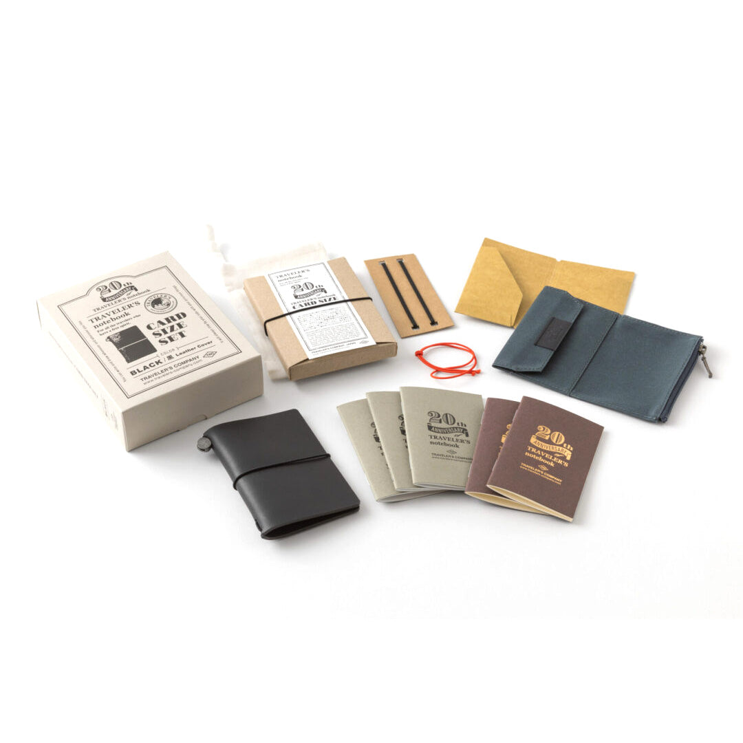 Traveler’s Notebook Card Size 20th Anniversary Set, Brown