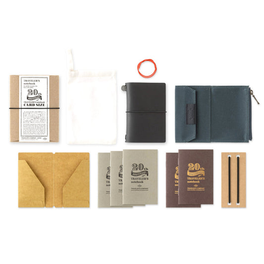 Traveler’s Notebook Card Size 20th Anniversary Set, Black