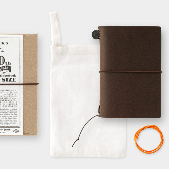 Traveler’s Notebook Card Size 20th Anniversary Set, Brown