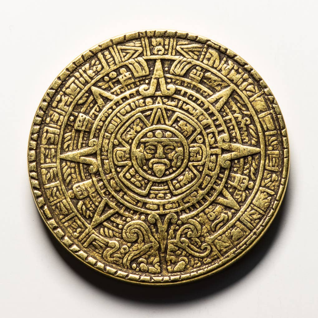 Shire Post Mint The Sun and Moon Worry Coin - Aztec Sun Stone and Moon