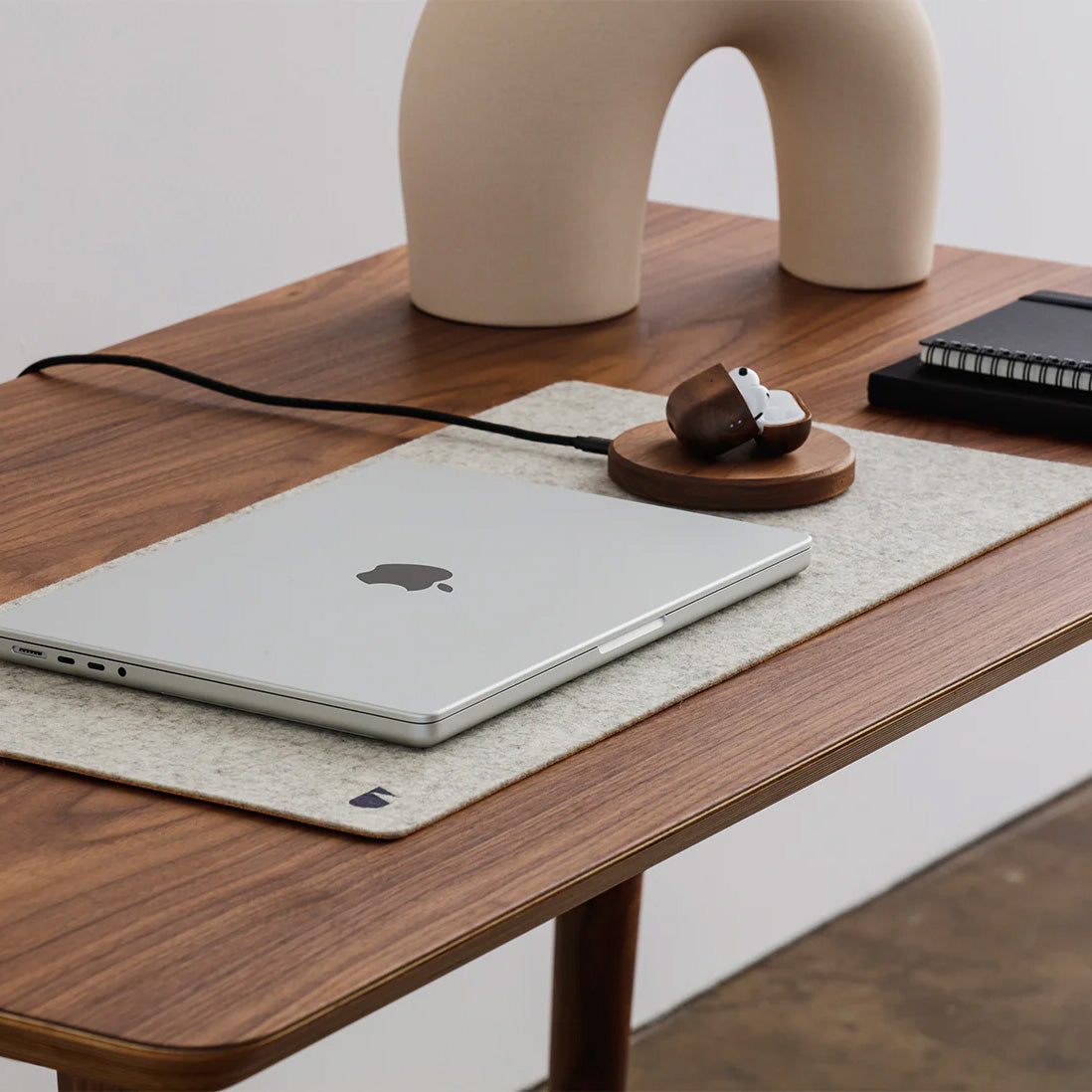 Oakywood Felt&Cork Desk Mat XL (100 x 40 cm), Stone Grey