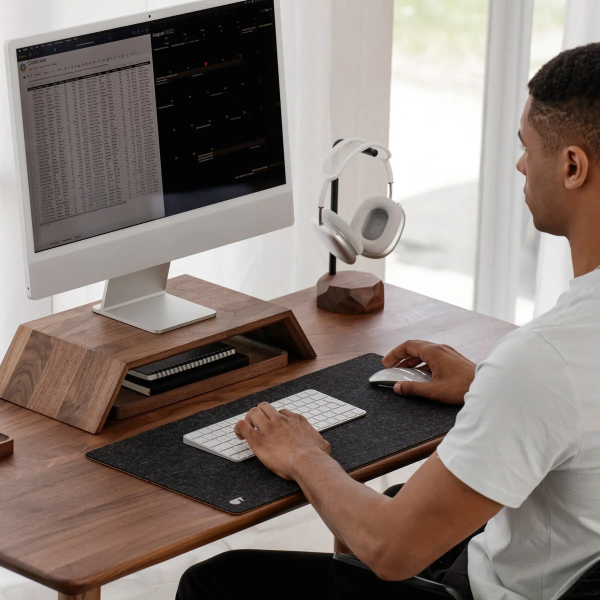 Oakywood Felt&Cork Desk Mat XL (100 x 40 cm), Anthracite