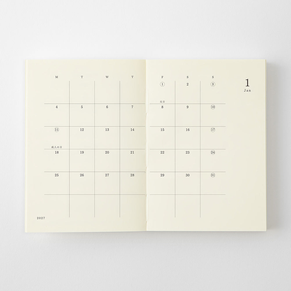 Midori MD Notebook Diary 2027, A7