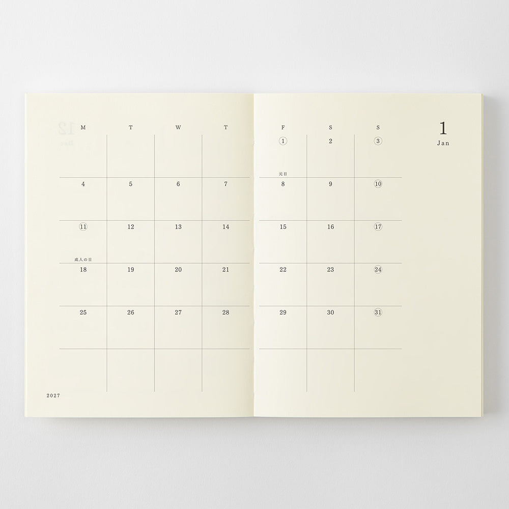 Midori MD Notebook Diary 2027, A6