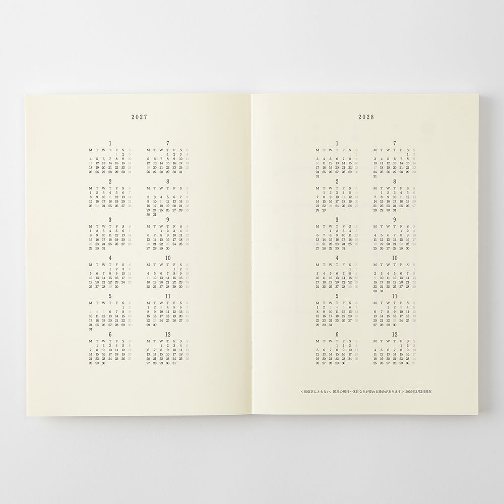 Midori MD Notebook Diary 2027, A5