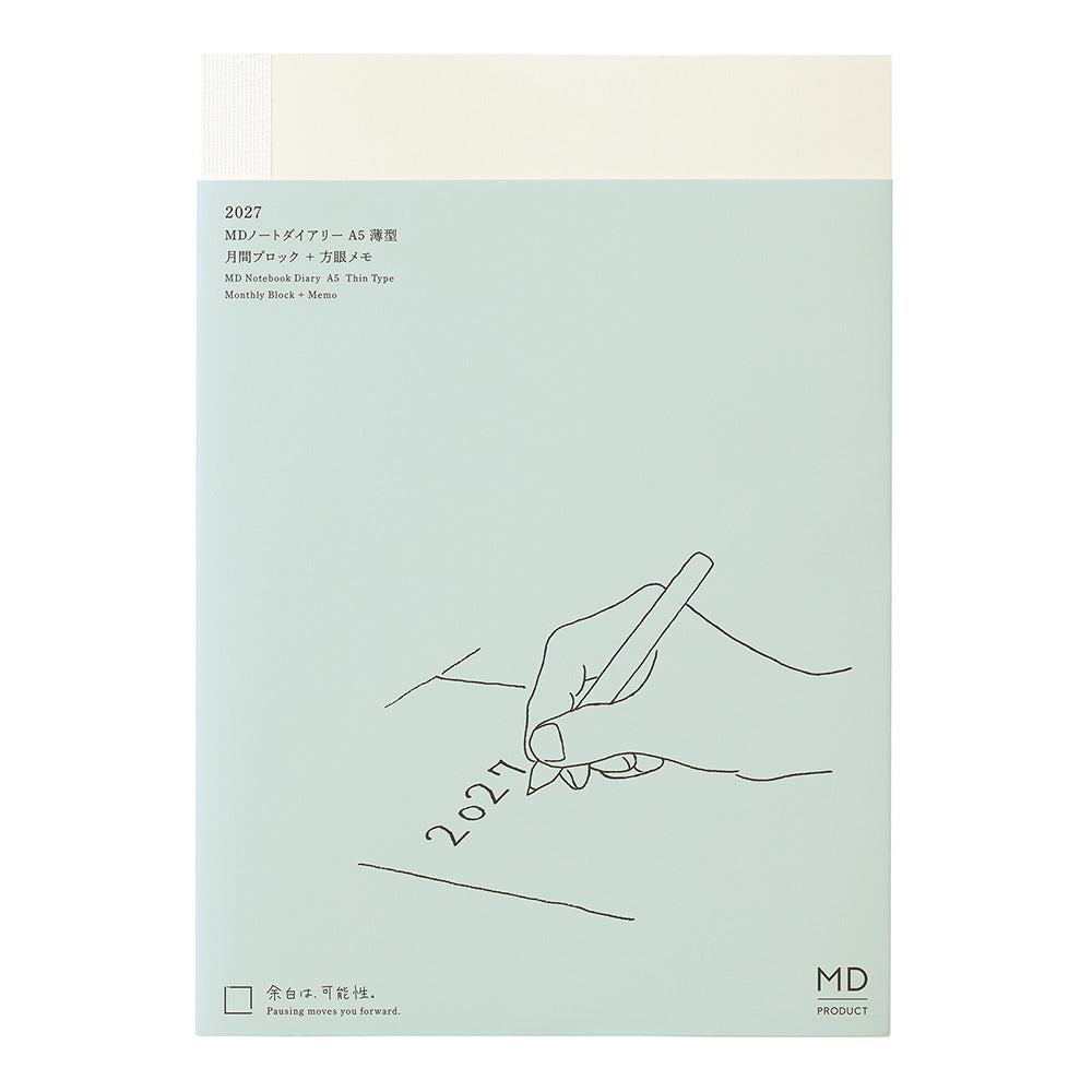 Midori MD Notebook Diary Thin 2027, A5