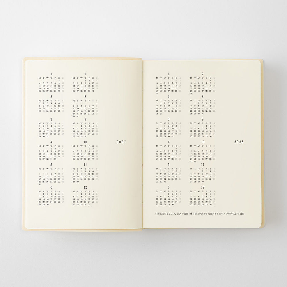 Midori MD Notebook Diary 1 Day 1 Page 2027, A6