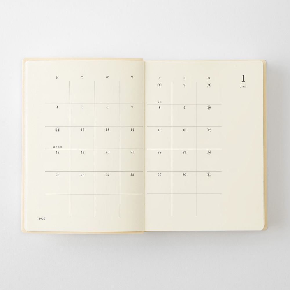 Midori MD Notebook Diary 1 Day 1 Page 2027, A6