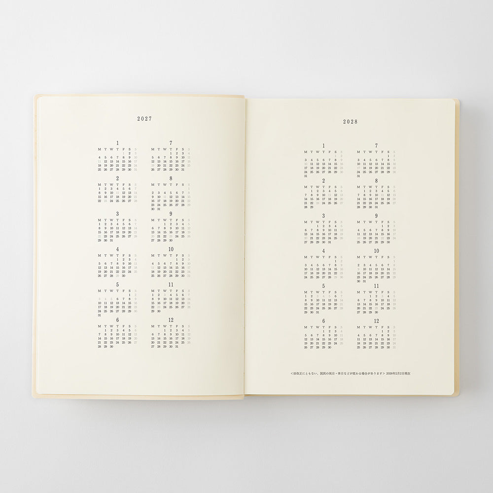 Midori MD Notebook Diary 1 Day 1 Page 2027, A5