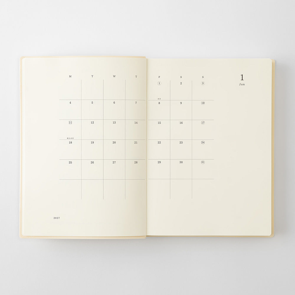 Midori MD Notebook Diary 1 Day 1 Page 2027, A5