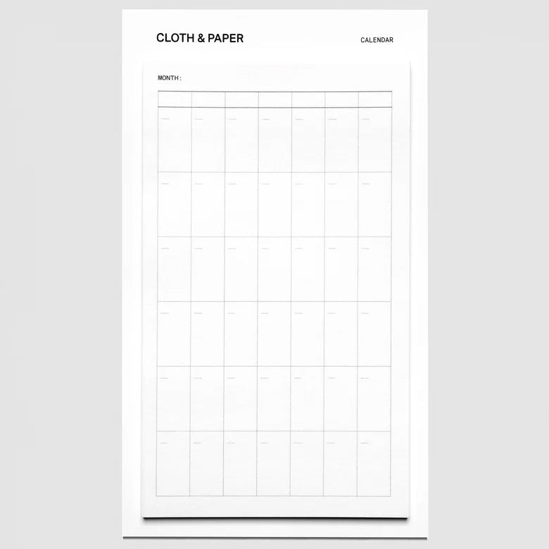 Cloth & Paper Large Sticky Note Set Monthly Overview, A5