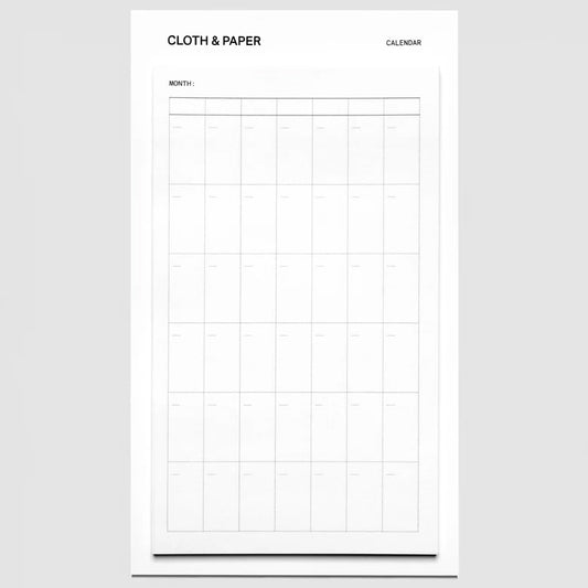 Cloth & Paper Large Sticky Note Set Monthly Overview, A5