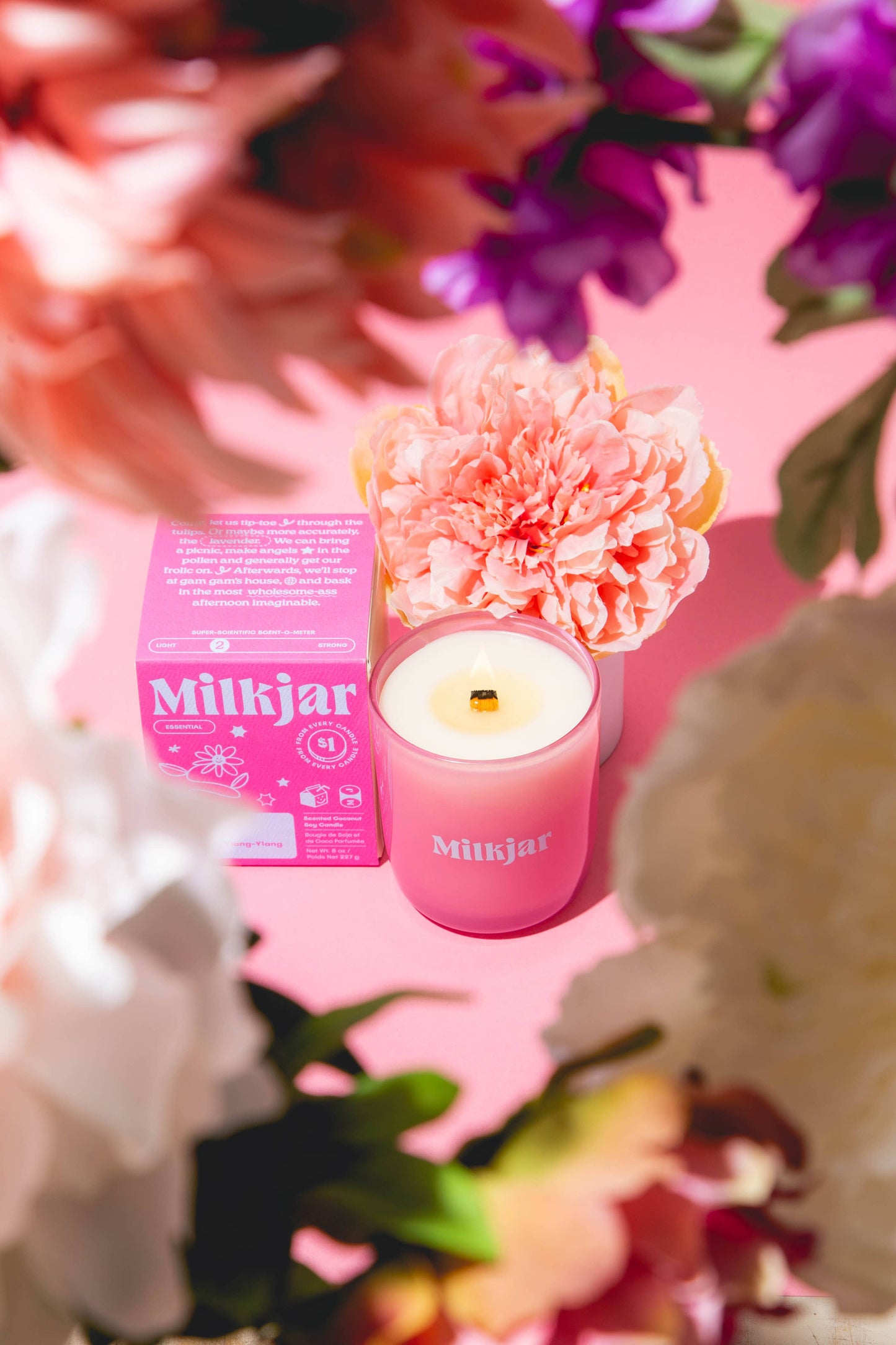 Milk Jar Candle Co. Bloom - Essential Oil Coconut Soy, 8oz