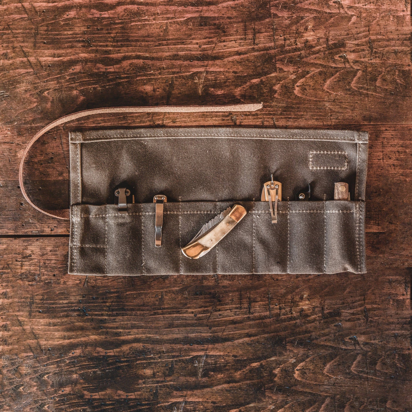 Bradley Mountain Knife Roll, Field Tan