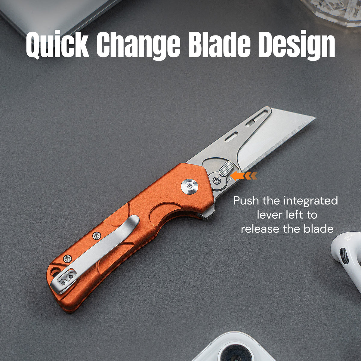 Civivi Pulsara Utility, Orange Aluminum / Stonewashed