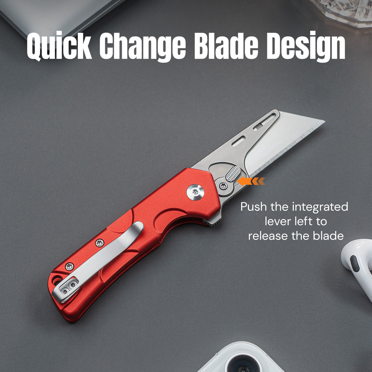 Civivi Pulsara Utility, Red Aluminum / Stonewashed
