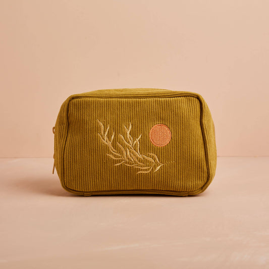 Cai & Jo Corduroy Makeup Bag, Olive