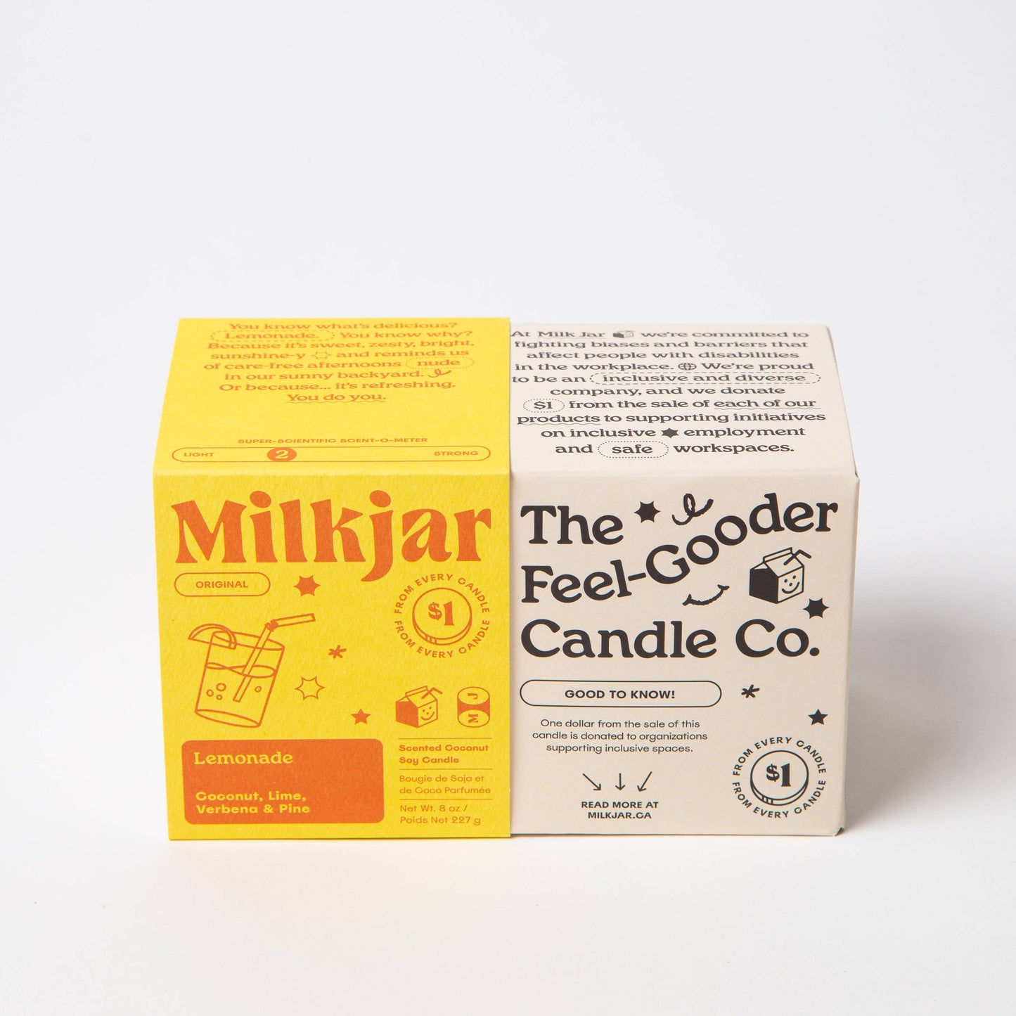 Milk Jar Candle Co. Lemonade - Coconut, Lime & Pine Coconut Soy, 8 oz