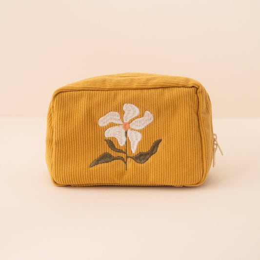 Cai & Jo Corduroy Makeup Bag, Marigold