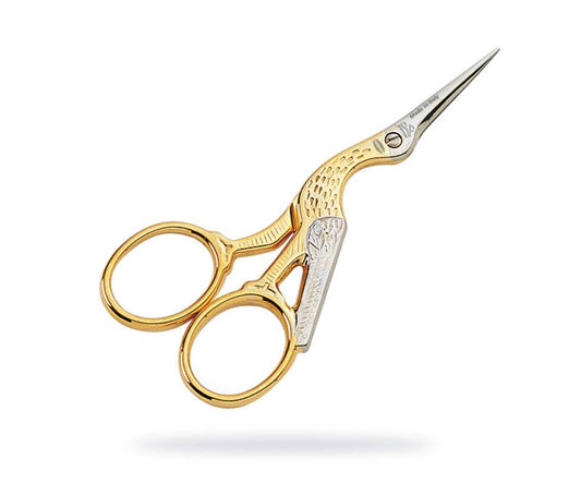Premax Stork Embroidery Scissors Gold Straight Blade, 11.5 cm