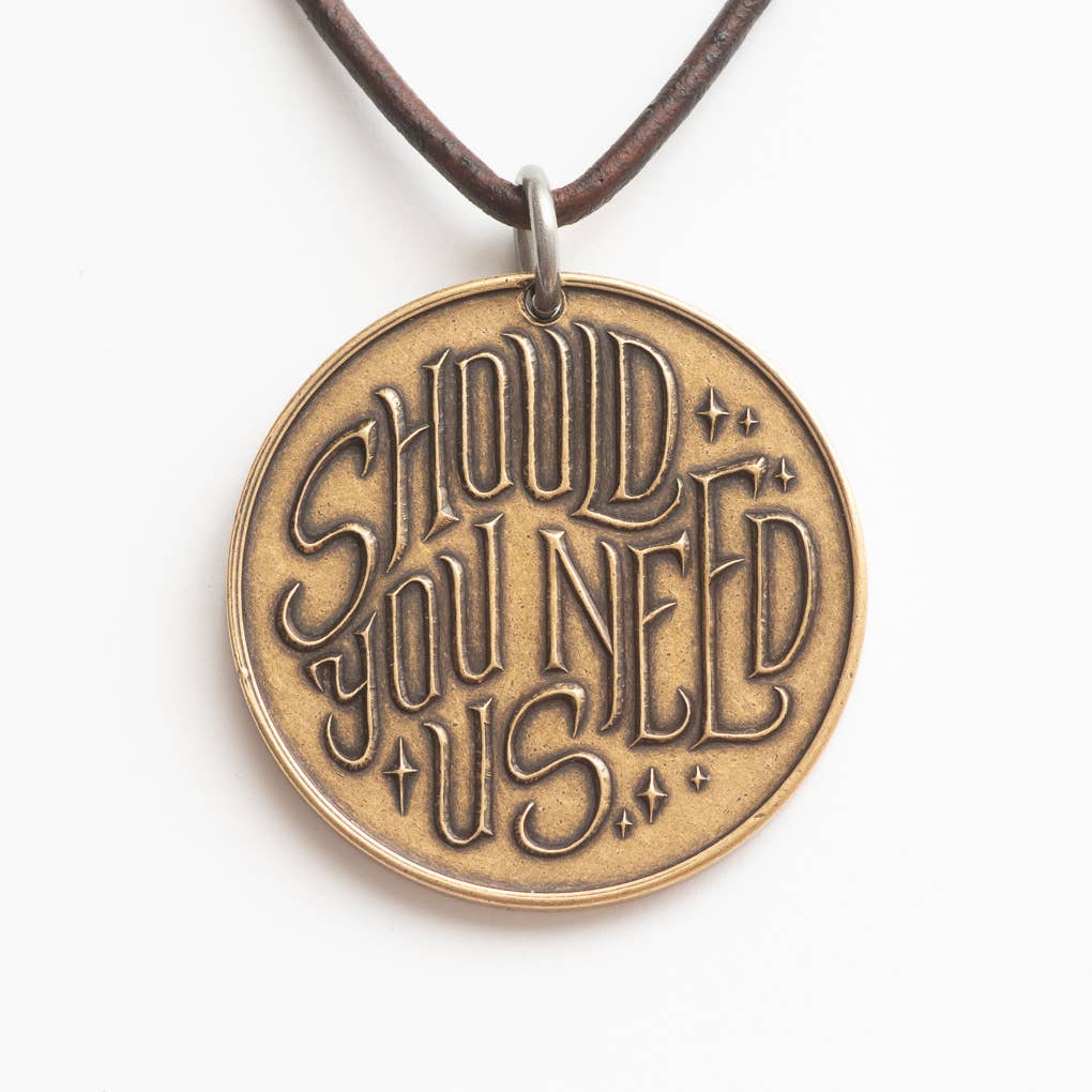 Shire Post Mint Labyrinth Should You Need Us Necklace, Charm Only