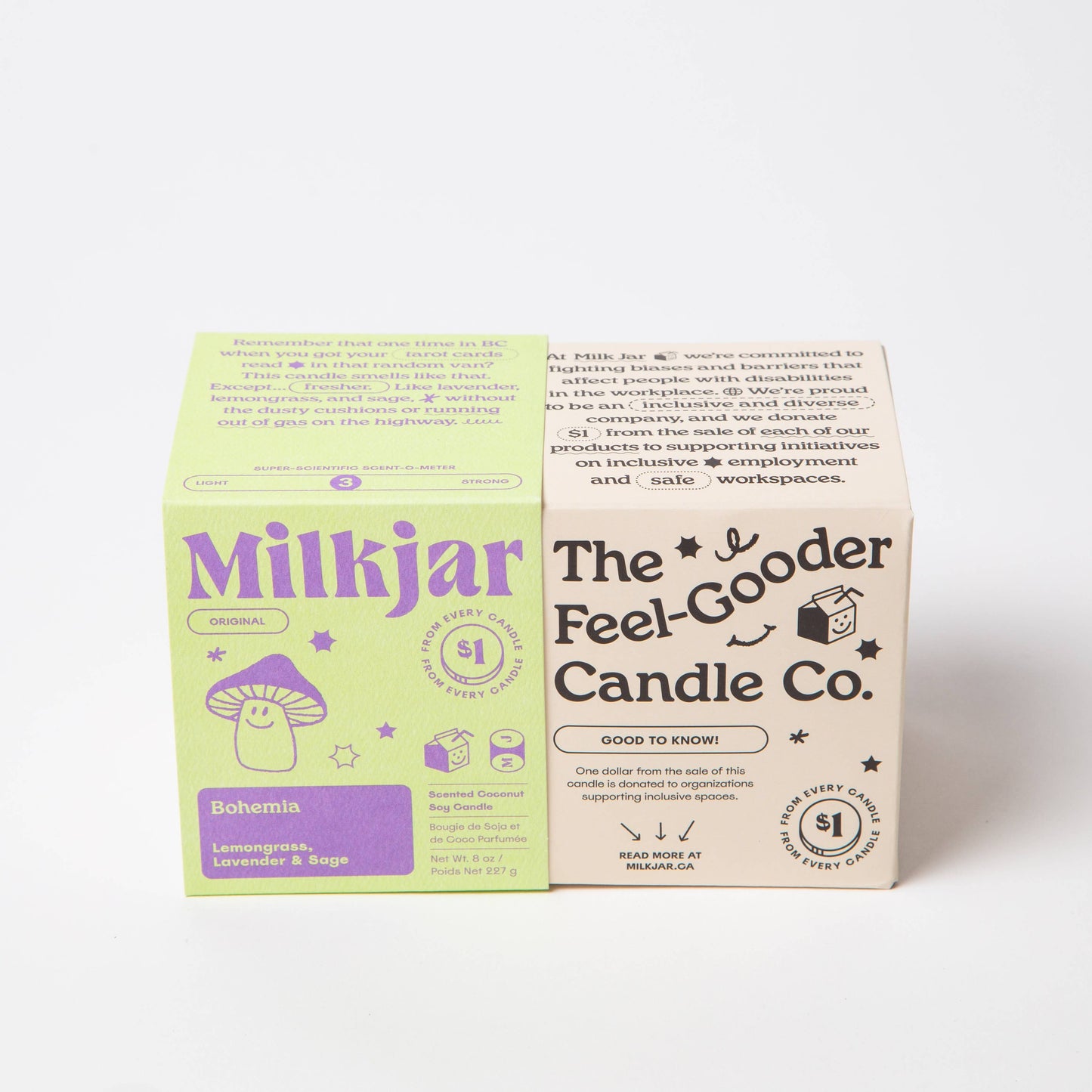 Milk Jar Candle Co. Bohemia - Lemongrass, Lavender & Sage Coconut Soy, 8oz
