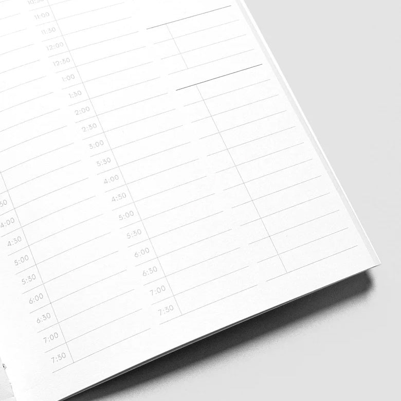 Cloth & Paper Travel Notebook A5 Slim, 30 Minute Time Block Bordeaux