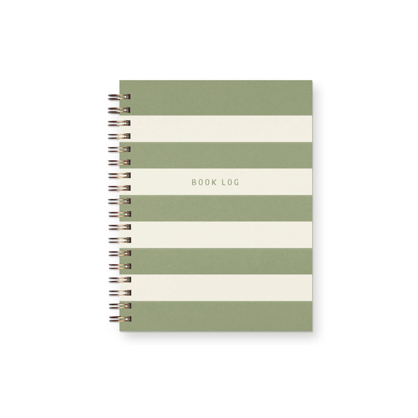 Ruff House Print Shop Striped Book Log Journal, Aloe