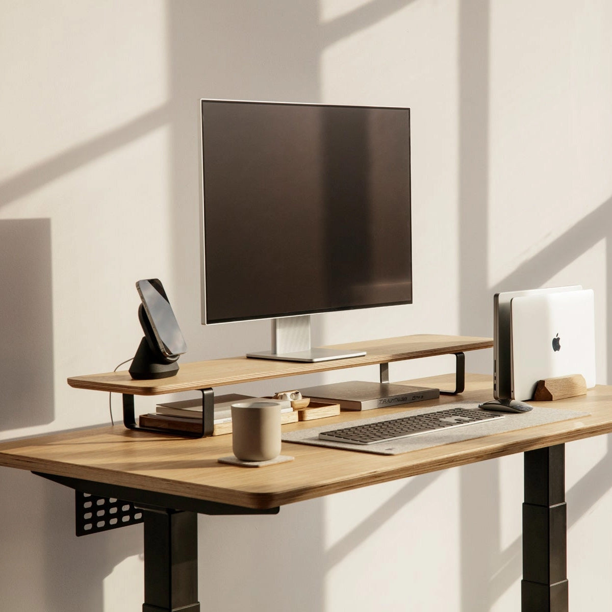 Oakywood Desk Shelf, Walnut/Black