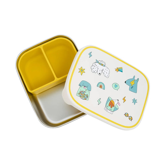 The Cotton Cloud Stainless Steel Lunchbox with Removable Compartments, Funky Dogs