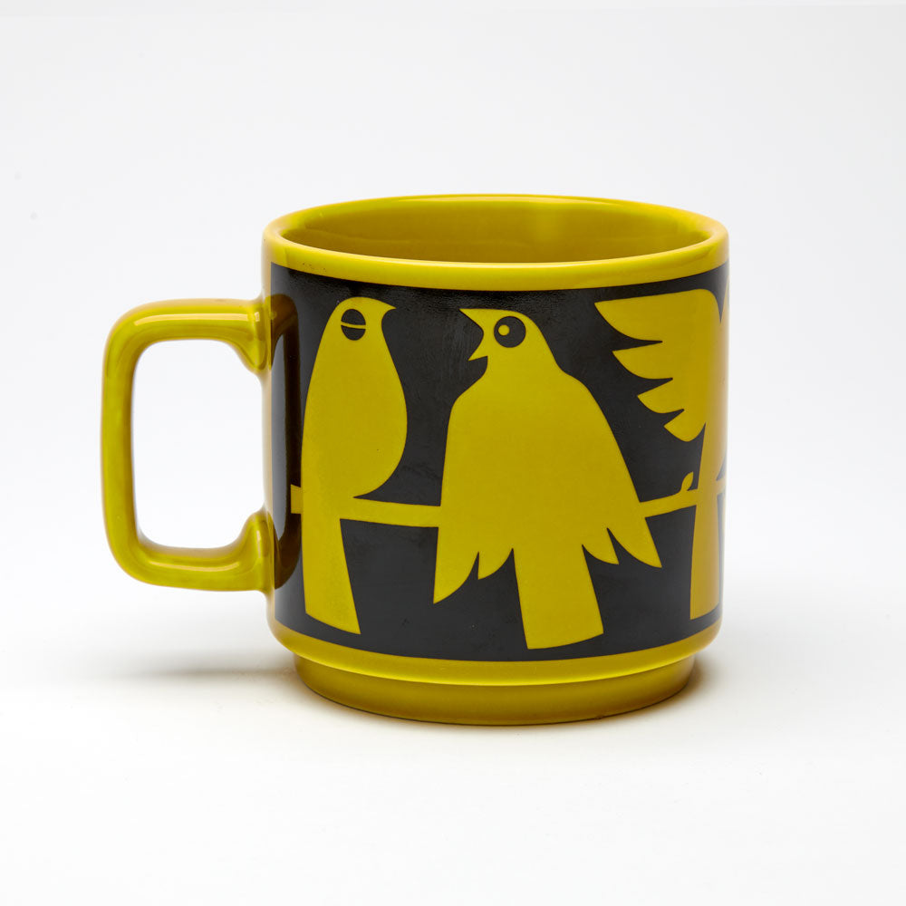 Magpie x Hornsea Mug, Birds Chartreuse