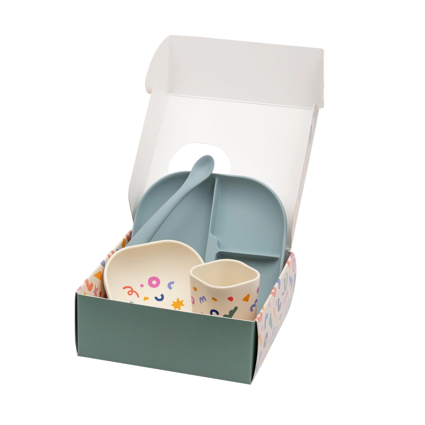 The Cotton Cloud Silicone Tableware Set, Tiny Bits Wasabi