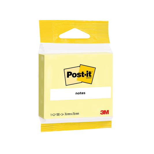 Post-it Klistrelapper 76x76mm, Canary Yellow
