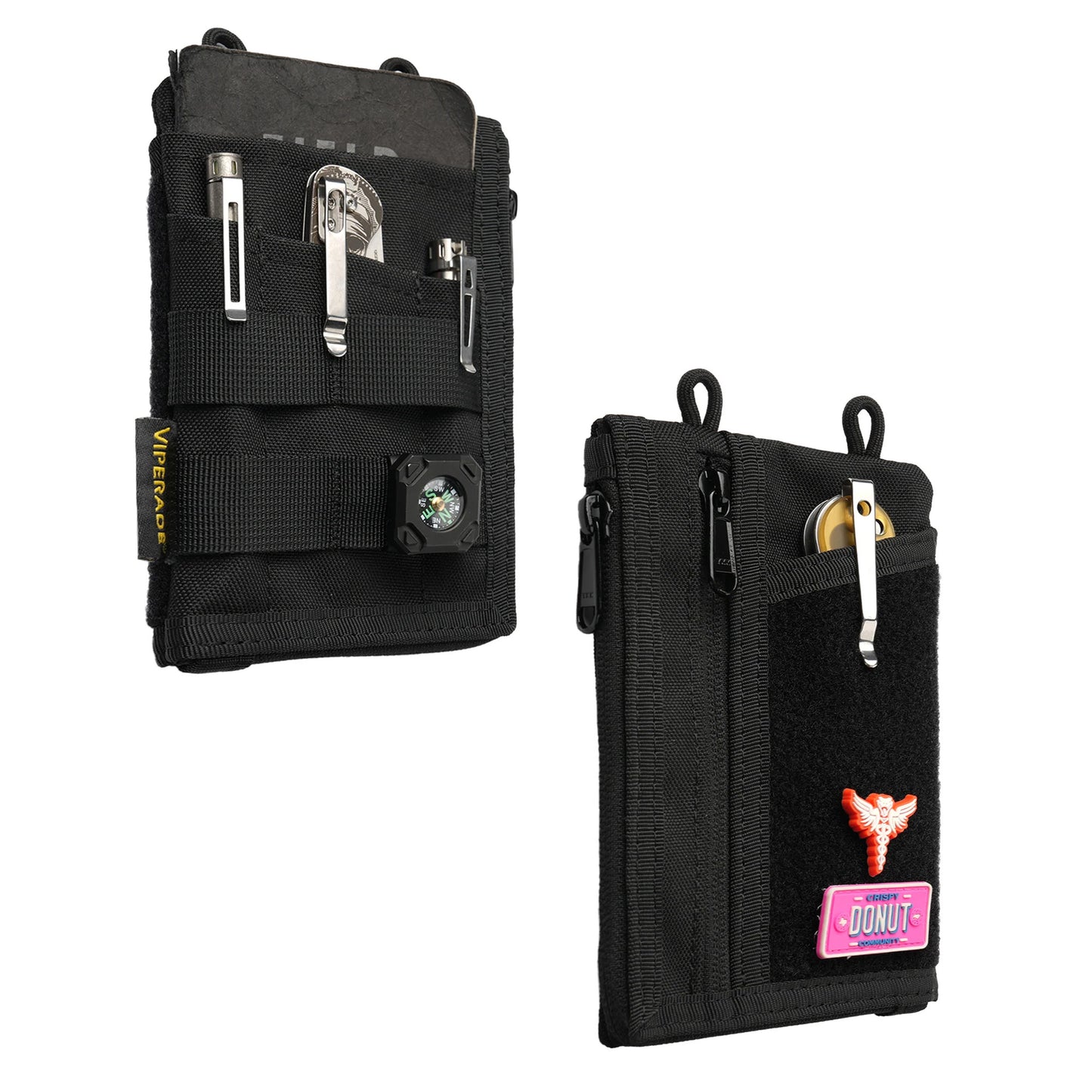 Viperade VE36 Pocket Organizer, VE36-SD (Zipper from side to bottom), Black