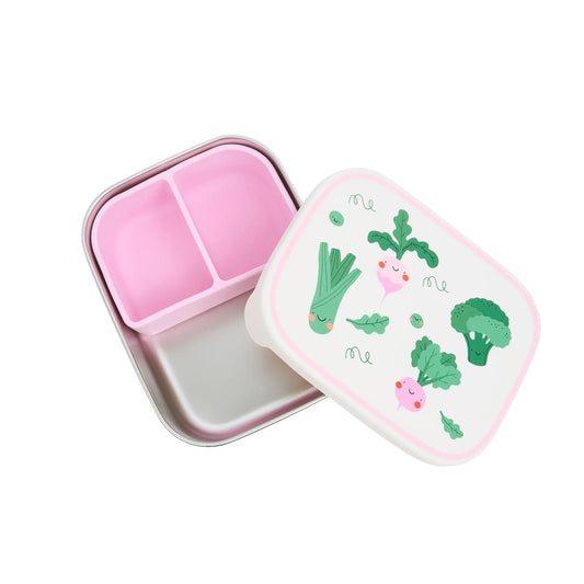 The Cotton Cloud Stainless Steel Lunchbox with Removable Compartments, Veggie Pals