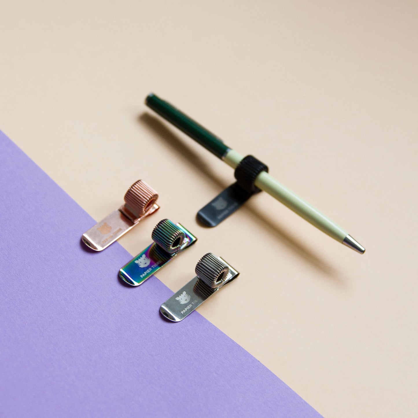 Papier Tigre Pen Holder Clip, Iridescent