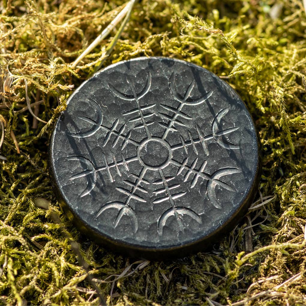 Shire Post Mint Norse Dual Stave in Iron, Vegvisir and Helm of Aw