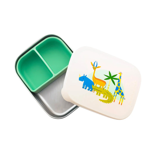 The Cotton Cloud Stainless Steel Lunchbox with Removable Compartments, Croc Rock