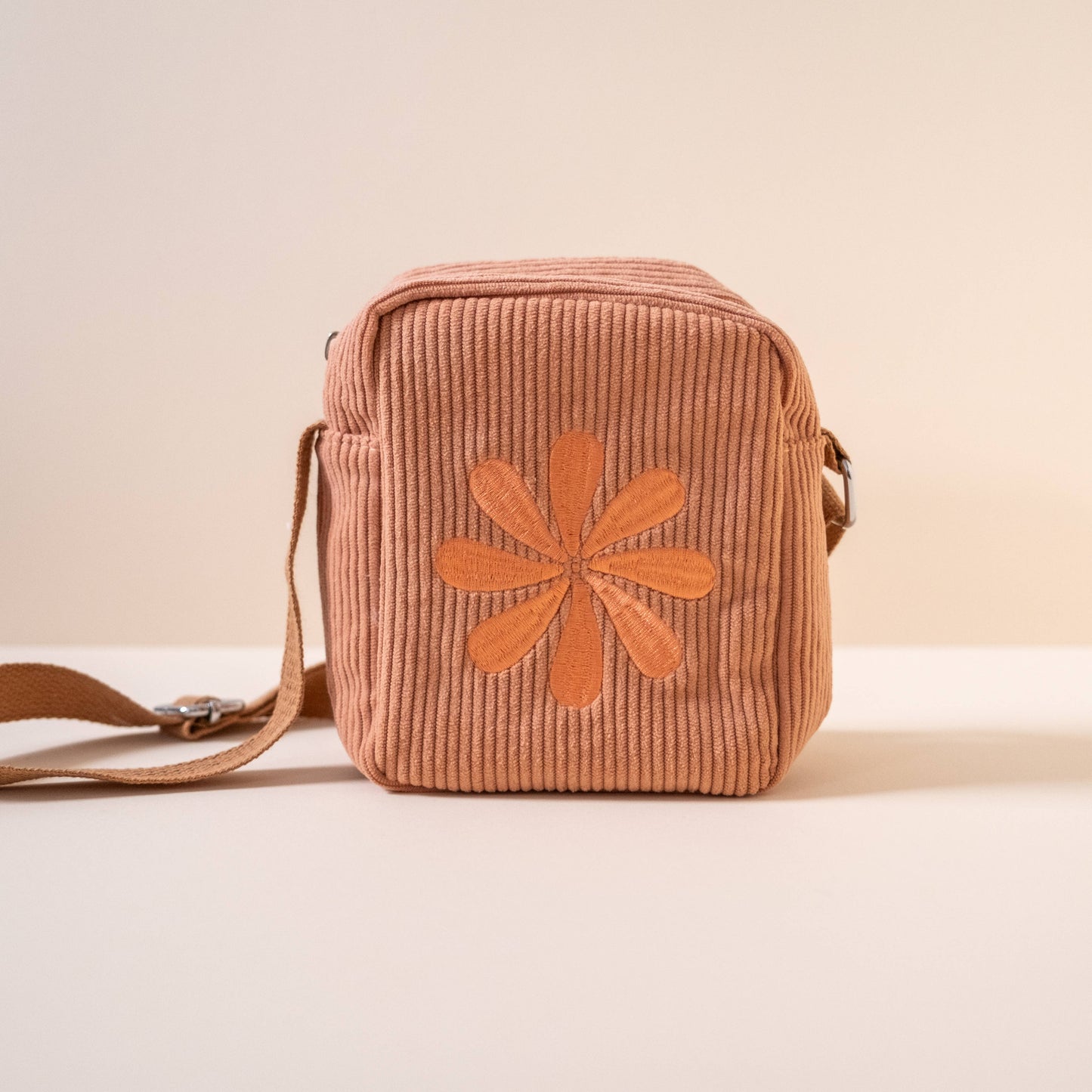 Cai & Jo Corduroy Crossbody Bag, Dusty Pink