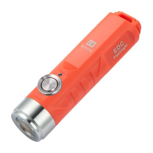 RovyVon Aurora A1 (G4) Metal-switch USB-C Keychain Flashlight 6500K, Orange