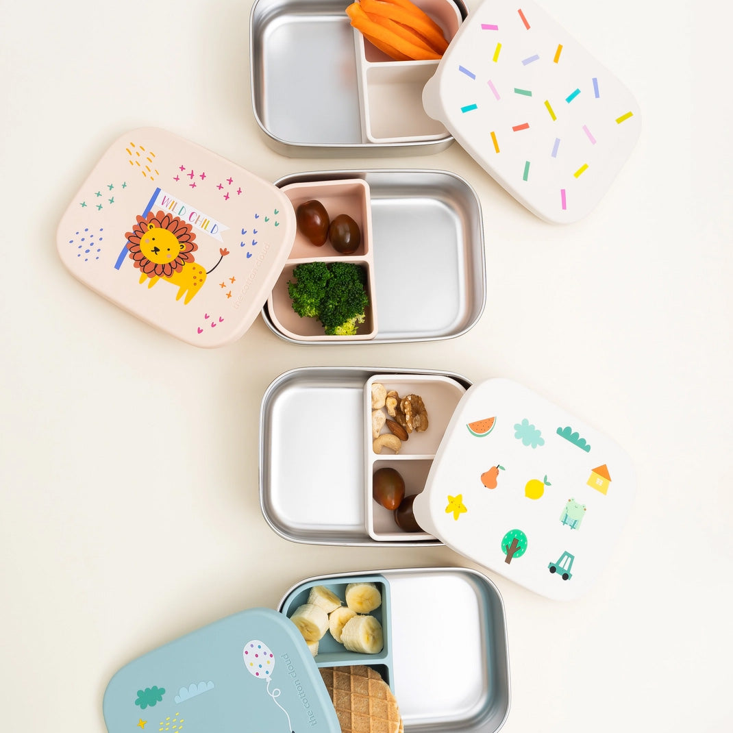 The Cotton Cloud Stainless Steel Lunchbox with Removable Compartments, Confetti