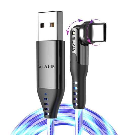 Statik® PowerPivot USB A to USB C Cable 2 m, GloBright