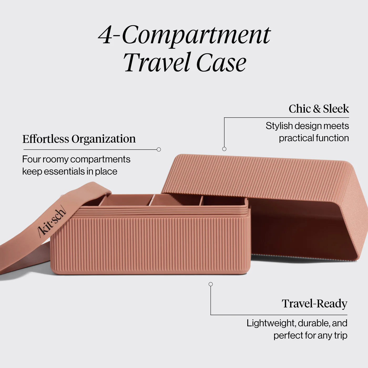 KITSCH 4-Compartment Travel Case, Terracotta