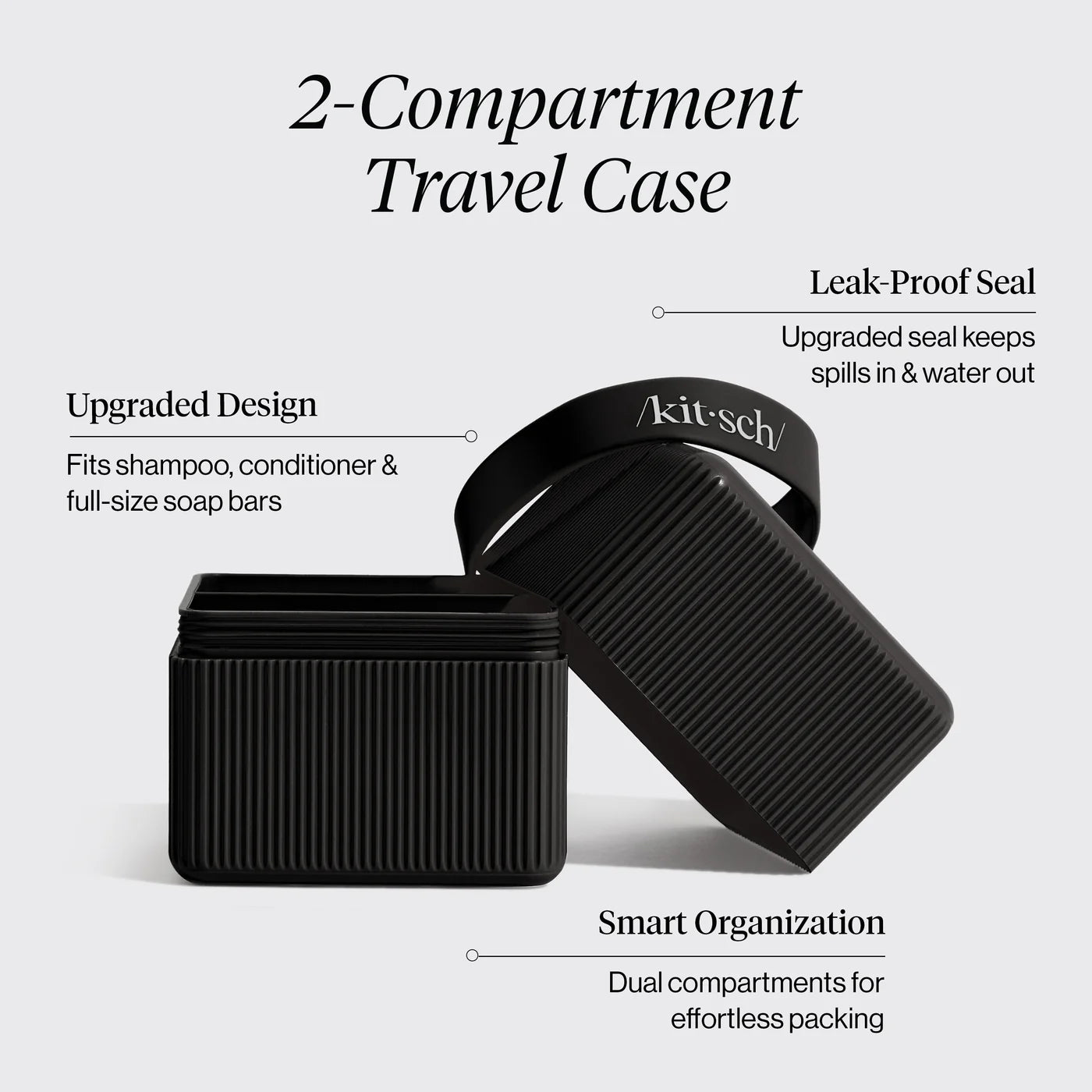 KITSCH 2-Compartment Travel Case, Black
